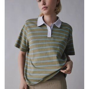 NWT Urban Outfitters BDG Blue Green Purple Turner Short Sleeve Polo Rugby Shirt